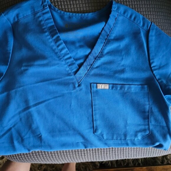 Figs Royal Blue Catarina Small Scrub Top EUC - Picture 5 of 5